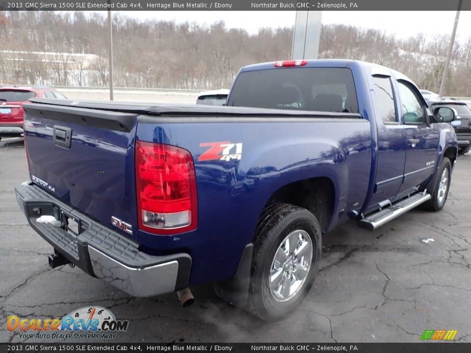 2013 GMC Sierra 1500 SLE Extended Cab 4x4 Heritage Blue Metallic / Ebony Photo #9