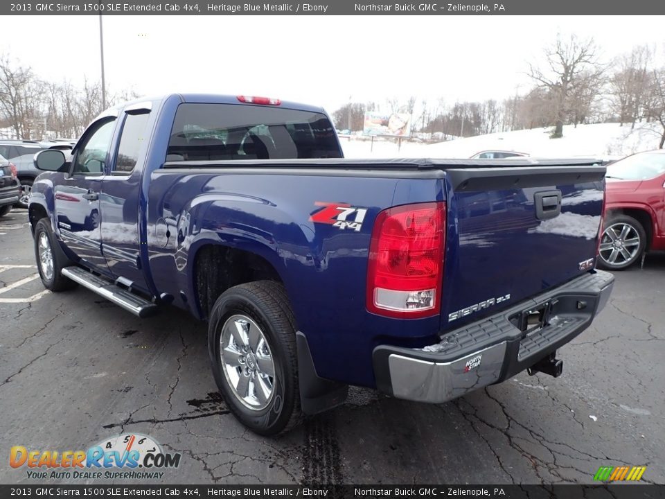 2013 GMC Sierra 1500 SLE Extended Cab 4x4 Heritage Blue Metallic / Ebony Photo #11