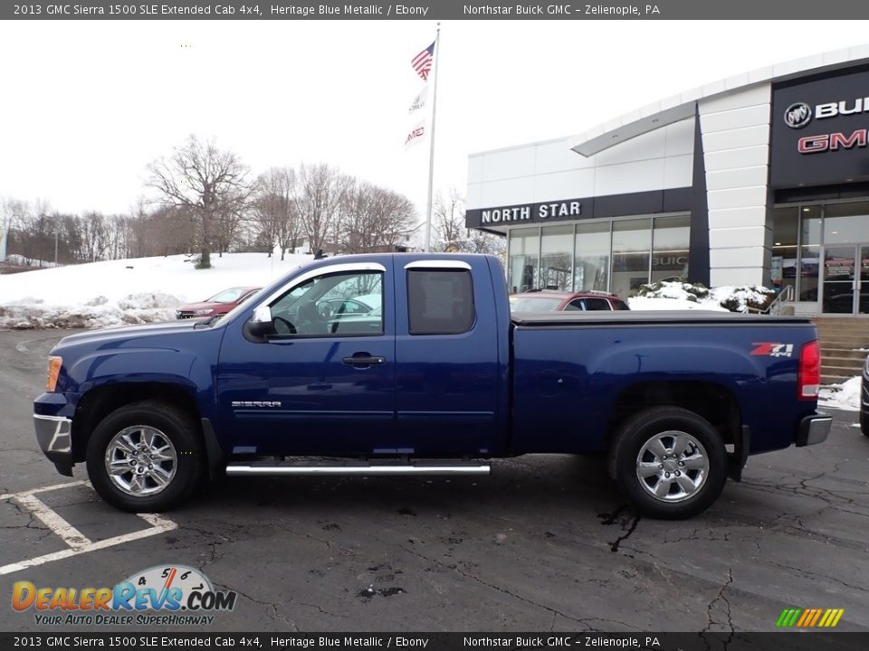 2013 GMC Sierra 1500 SLE Extended Cab 4x4 Heritage Blue Metallic / Ebony Photo #12