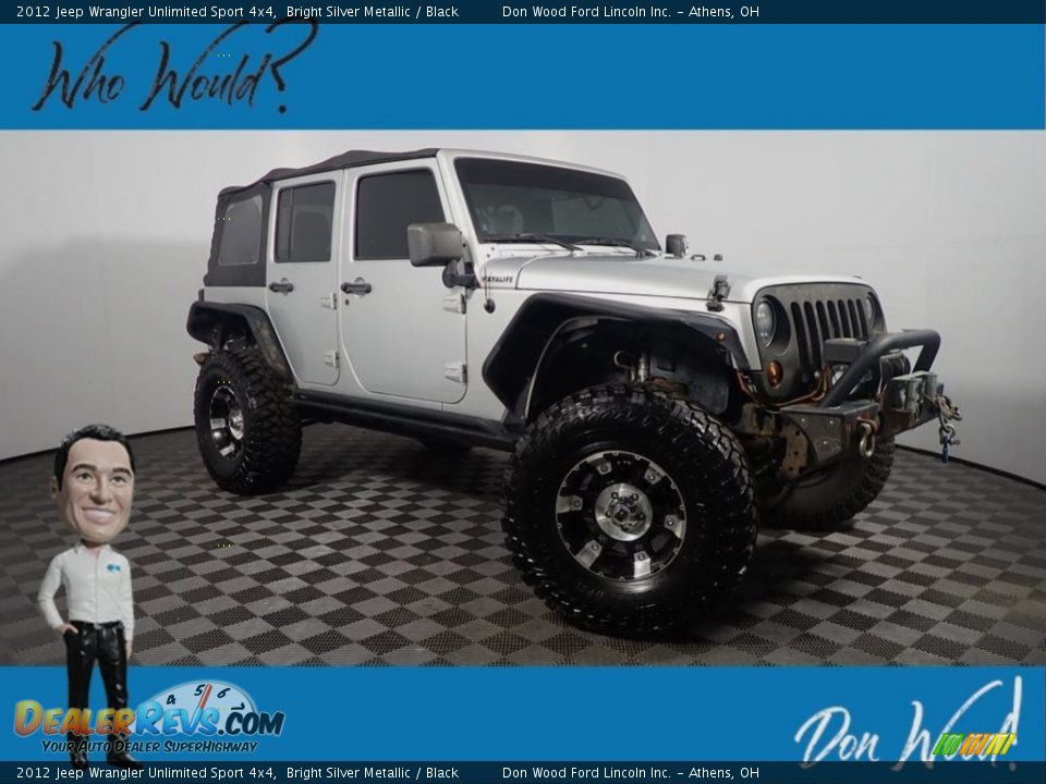 2012 Jeep Wrangler Unlimited Sport 4x4 Bright Silver Metallic / Black Photo #1