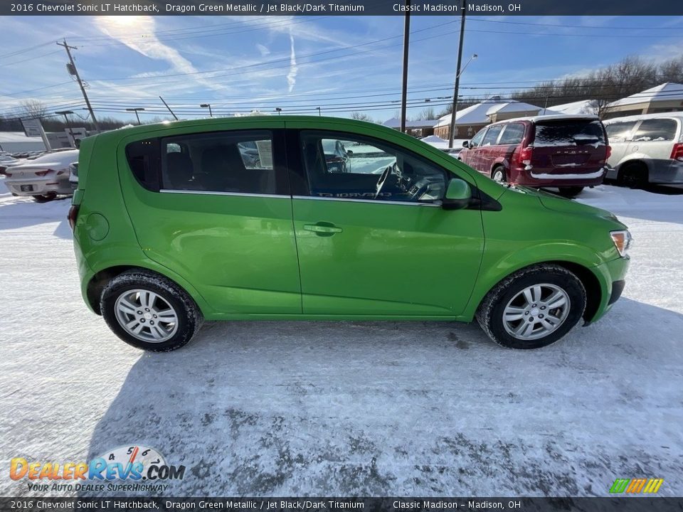 2016 Chevrolet Sonic LT Hatchback Dragon Green Metallic / Jet Black/Dark Titanium Photo #3