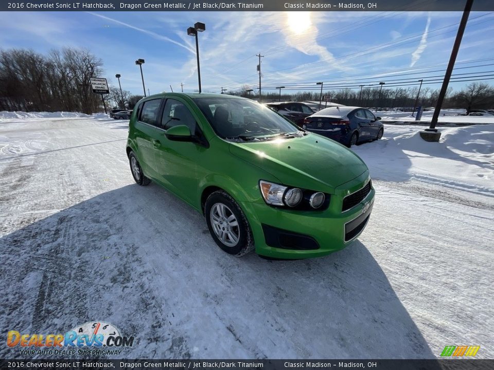 2016 Chevrolet Sonic LT Hatchback Dragon Green Metallic / Jet Black/Dark Titanium Photo #4