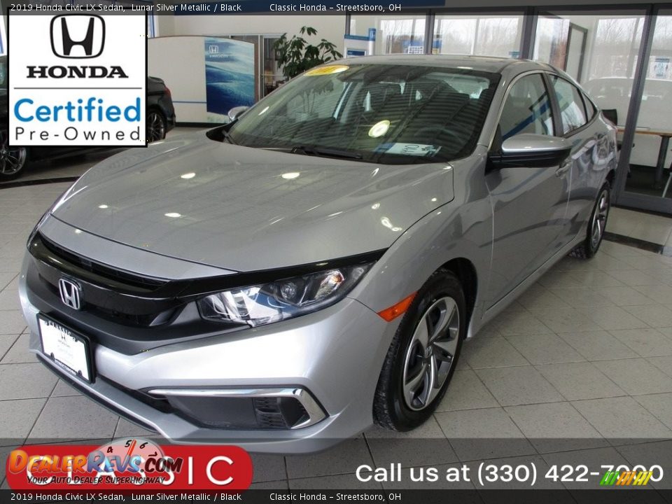 2019 Honda Civic LX Sedan Lunar Silver Metallic / Black Photo #1