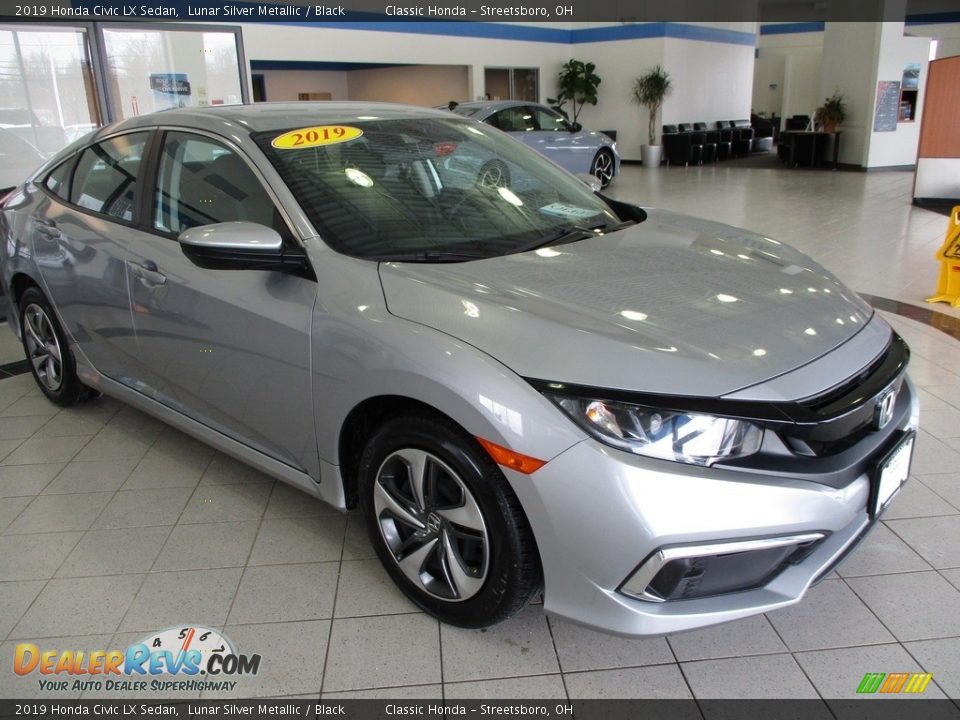 2019 Honda Civic LX Sedan Lunar Silver Metallic / Black Photo #3