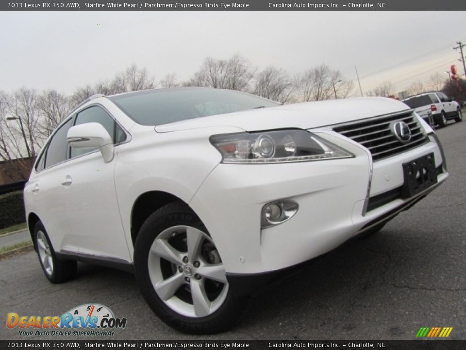 2013 Lexus RX 350 AWD Starfire White Pearl / Parchment/Espresso Birds Eye Maple Photo #1