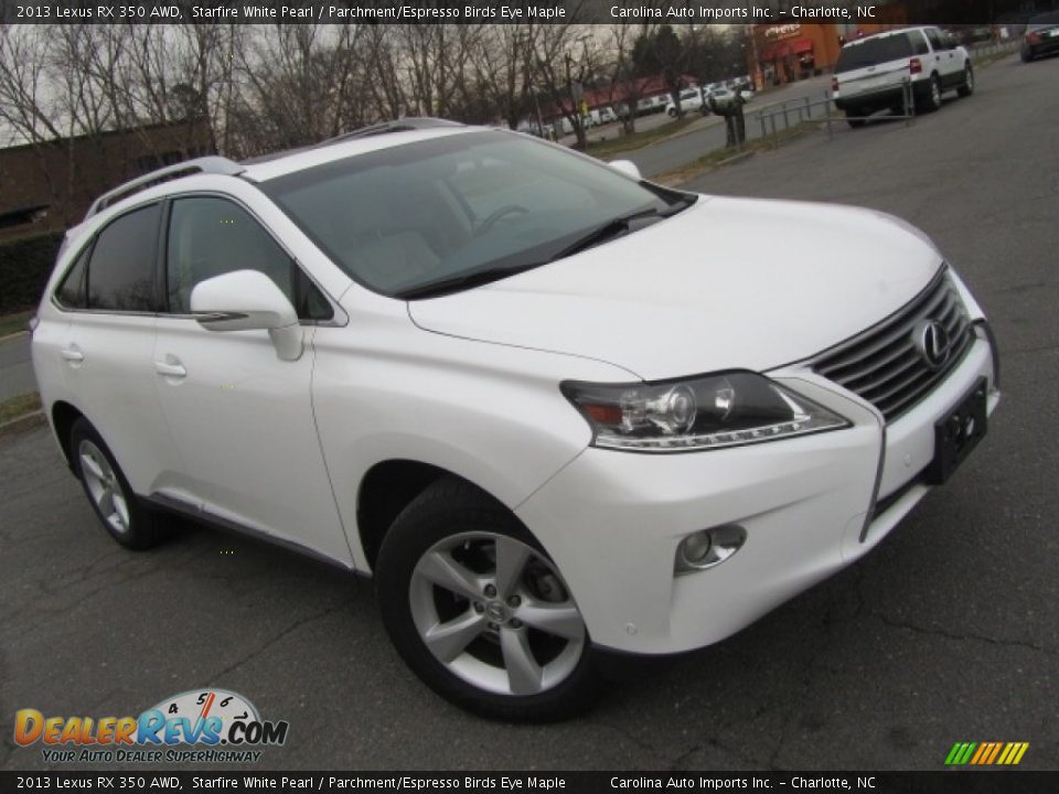 2013 Lexus RX 350 AWD Starfire White Pearl / Parchment/Espresso Birds Eye Maple Photo #3