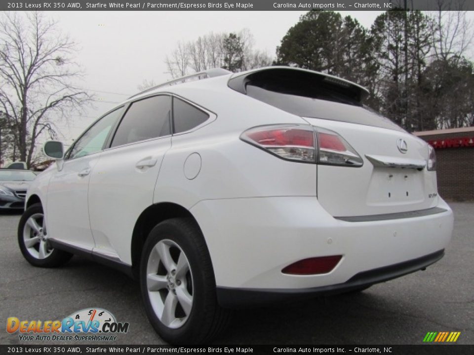 2013 Lexus RX 350 AWD Starfire White Pearl / Parchment/Espresso Birds Eye Maple Photo #10