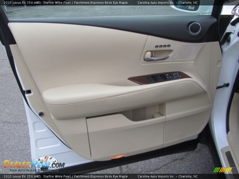 2013 Lexus RX 350 AWD Starfire White Pearl / Parchment/Espresso Birds Eye Maple Photo #18