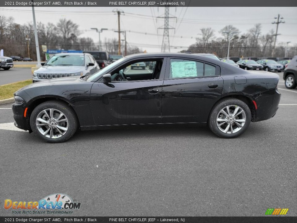 2021 Dodge Charger SXT AWD Pitch Black / Black Photo #3