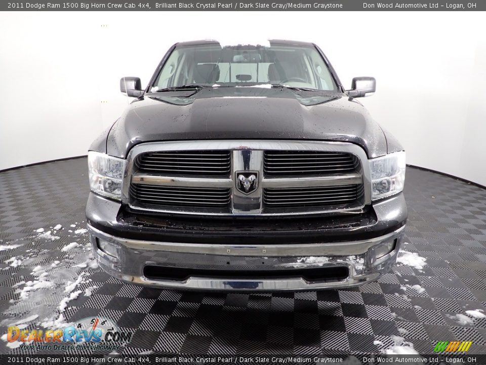 2011 Dodge Ram 1500 Big Horn Crew Cab 4x4 Brilliant Black Crystal Pearl / Dark Slate Gray/Medium Graystone Photo #2