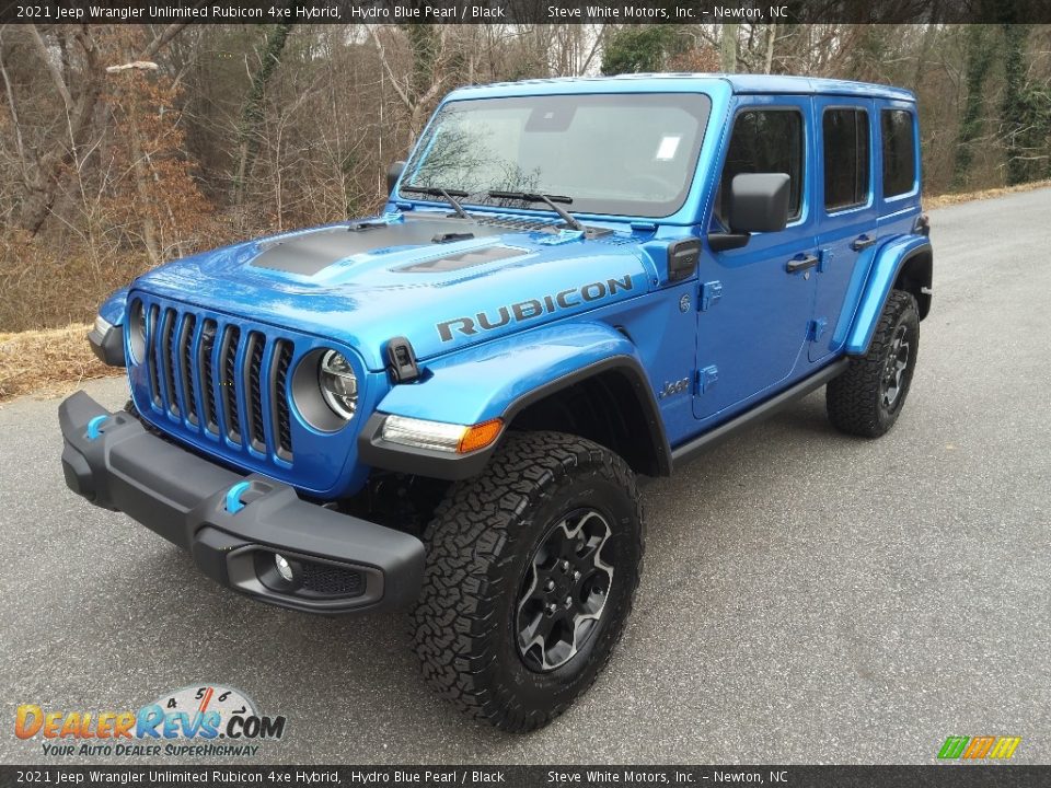 2021 Jeep Wrangler Unlimited Rubicon 4xe Hybrid Hydro Blue Pearl / Black Photo #2