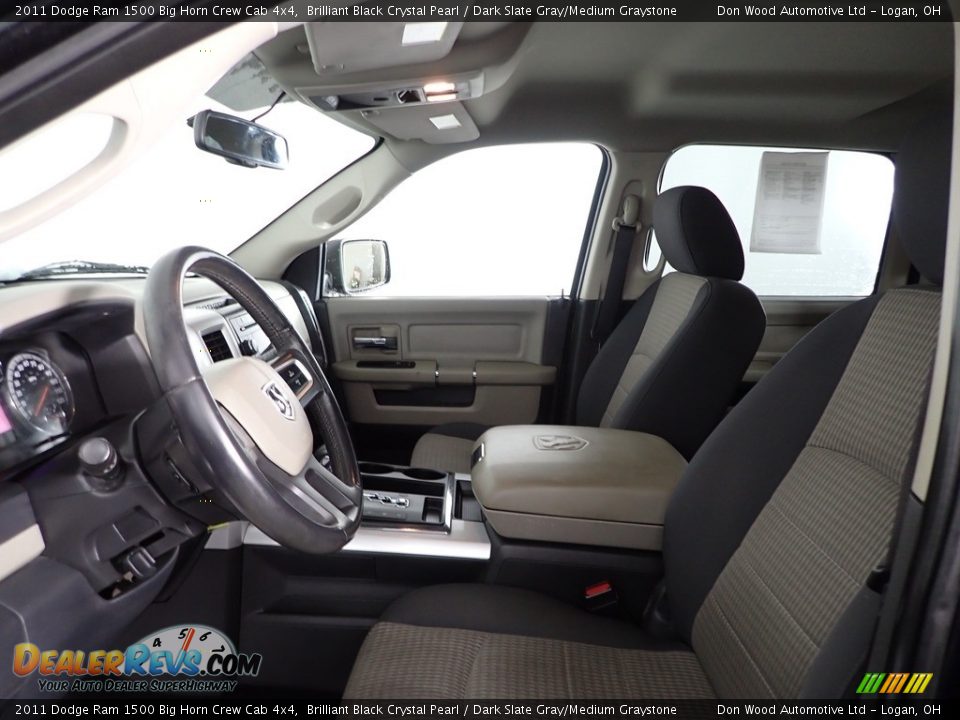 2011 Dodge Ram 1500 Big Horn Crew Cab 4x4 Brilliant Black Crystal Pearl / Dark Slate Gray/Medium Graystone Photo #12