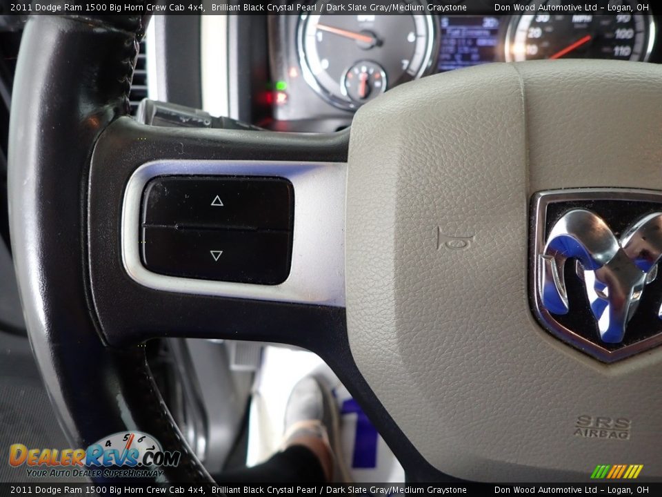 2011 Dodge Ram 1500 Big Horn Crew Cab 4x4 Brilliant Black Crystal Pearl / Dark Slate Gray/Medium Graystone Photo #14