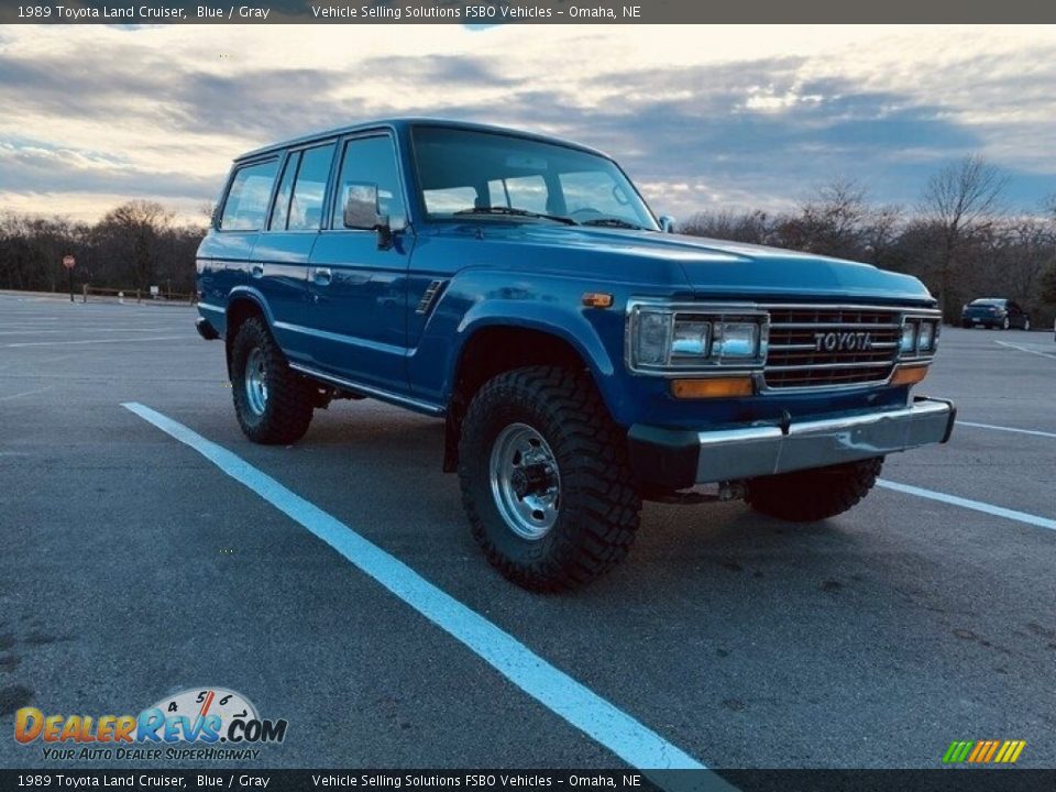 1989 Toyota Land Cruiser Blue / Gray Photo #2