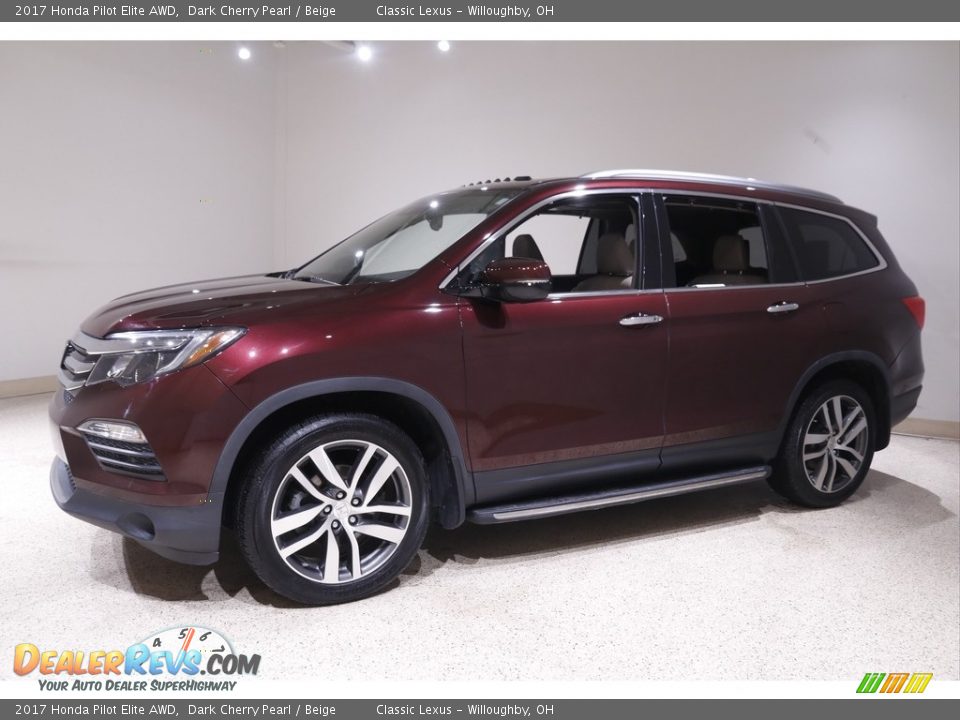 2017 Honda Pilot Elite AWD Dark Cherry Pearl / Beige Photo #3