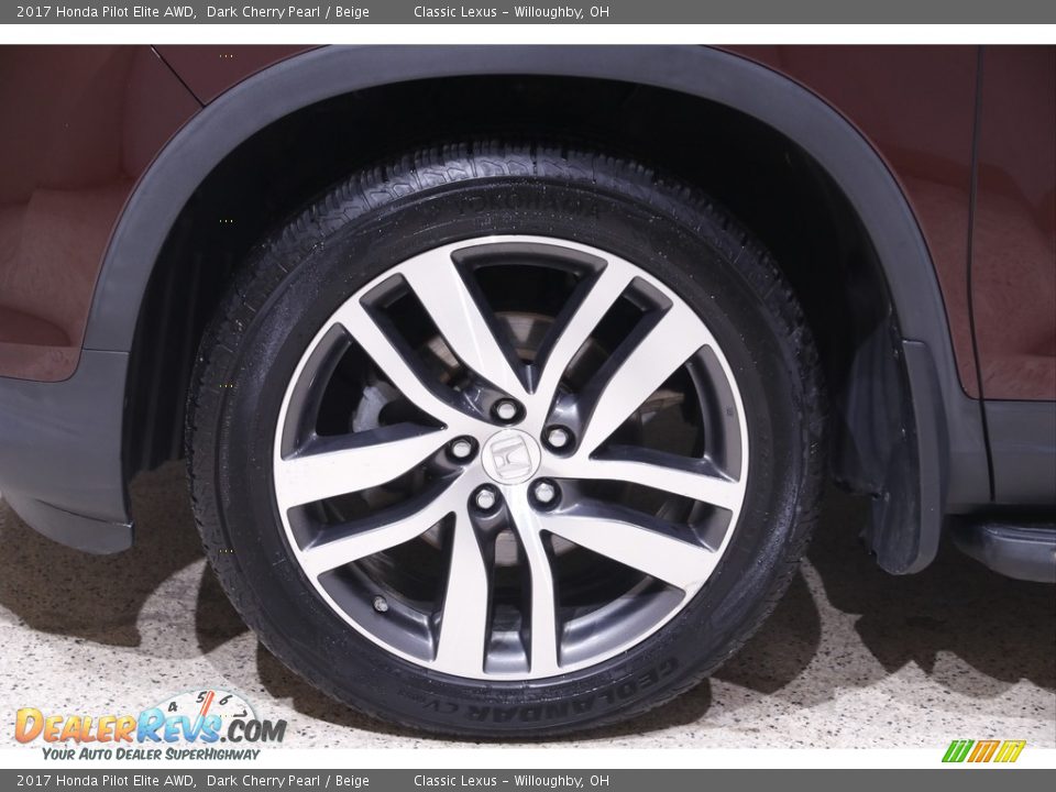 2017 Honda Pilot Elite AWD Dark Cherry Pearl / Beige Photo #24