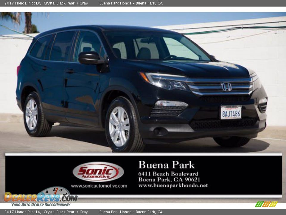 2017 Honda Pilot LX Crystal Black Pearl / Gray Photo #1