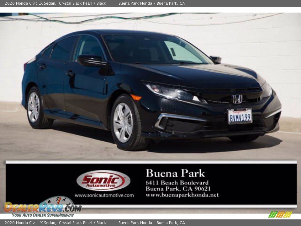 2020 Honda Civic LX Sedan Crystal Black Pearl / Black Photo #1
