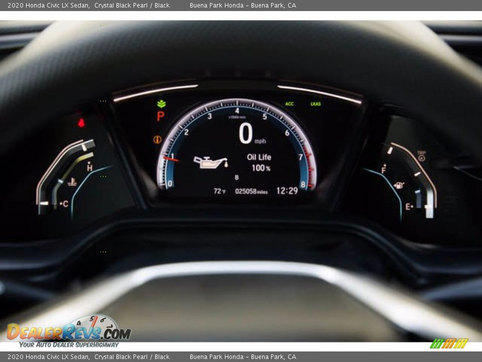 2020 Honda Civic LX Sedan Crystal Black Pearl / Black Photo #28