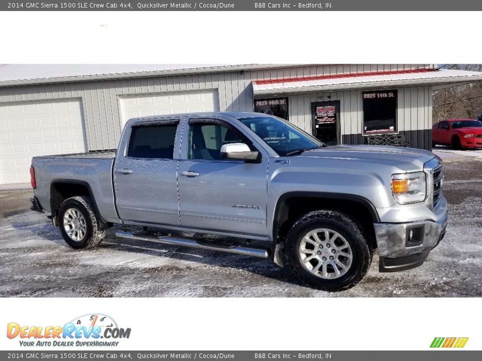 2014 GMC Sierra 1500 SLE Crew Cab 4x4 Quicksilver Metallic / Cocoa/Dune Photo #1