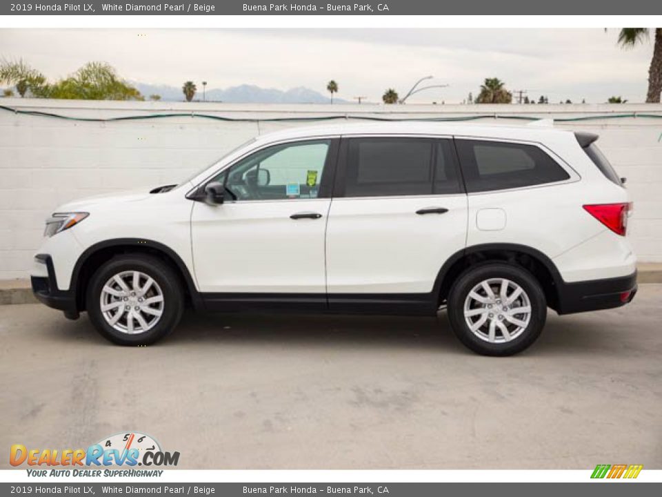 2019 Honda Pilot LX White Diamond Pearl / Beige Photo #8