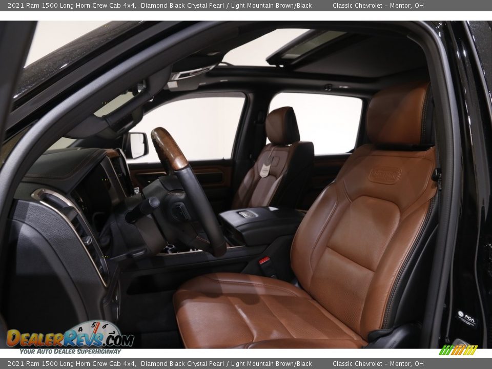 Light Mountain Brown/Black Interior - 2021 Ram 1500 Long Horn Crew Cab 4x4 Photo #5