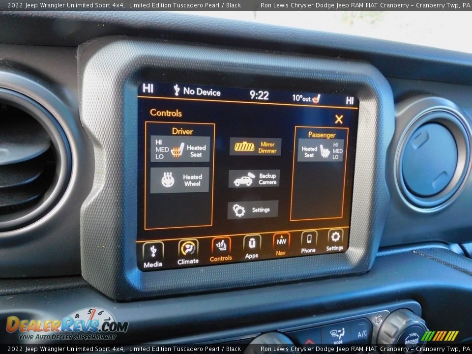 Controls of 2022 Jeep Wrangler Unlimited Sport 4x4 Photo #16