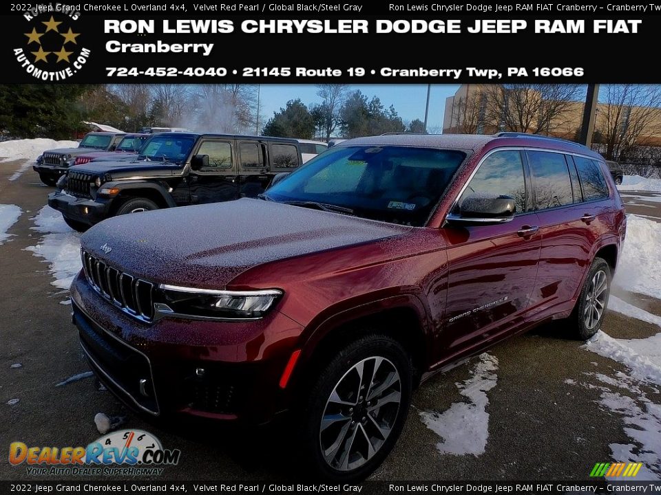 2022 Jeep Grand Cherokee L Overland 4x4 Velvet Red Pearl / Global Black/Steel Gray Photo #1