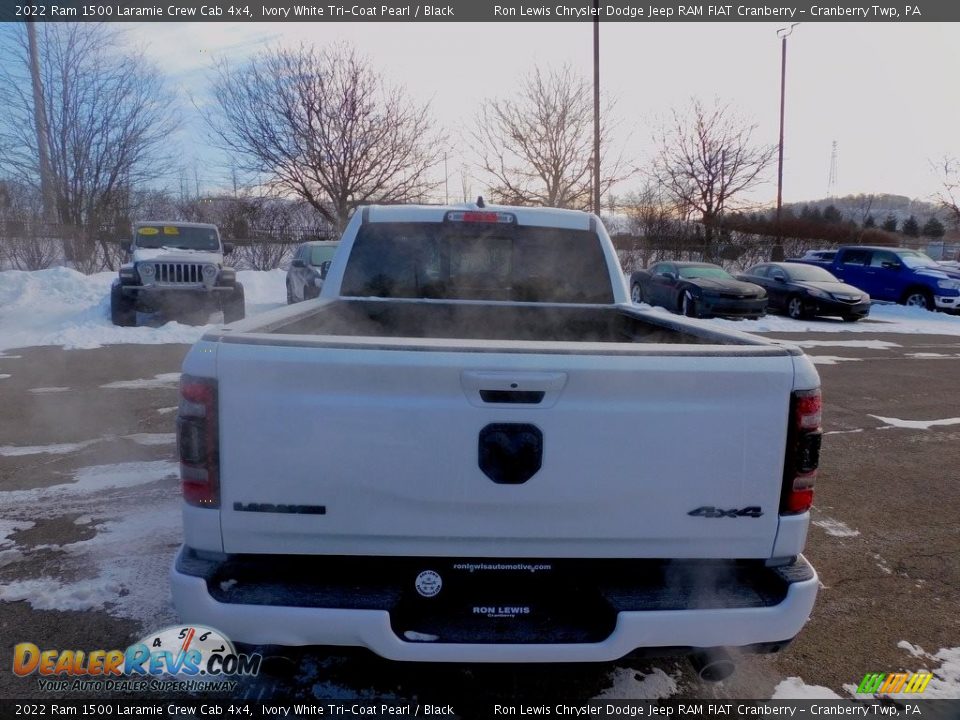 2022 Ram 1500 Laramie Crew Cab 4x4 Ivory White Tri-Coat Pearl / Black Photo #6