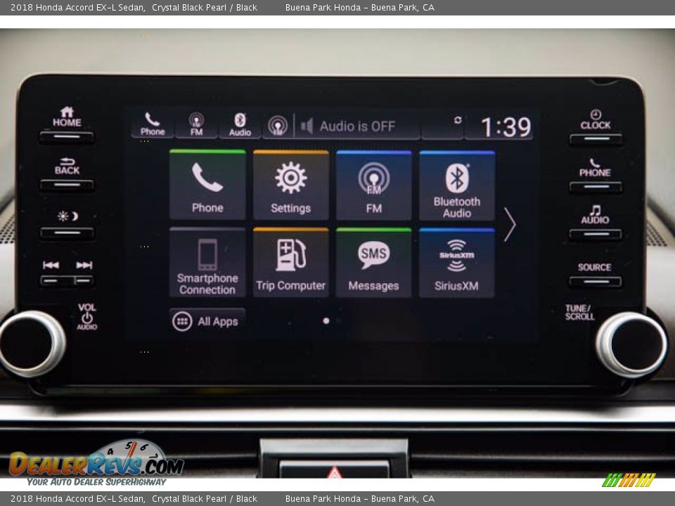 2018 Honda Accord EX-L Sedan Crystal Black Pearl / Black Photo #26