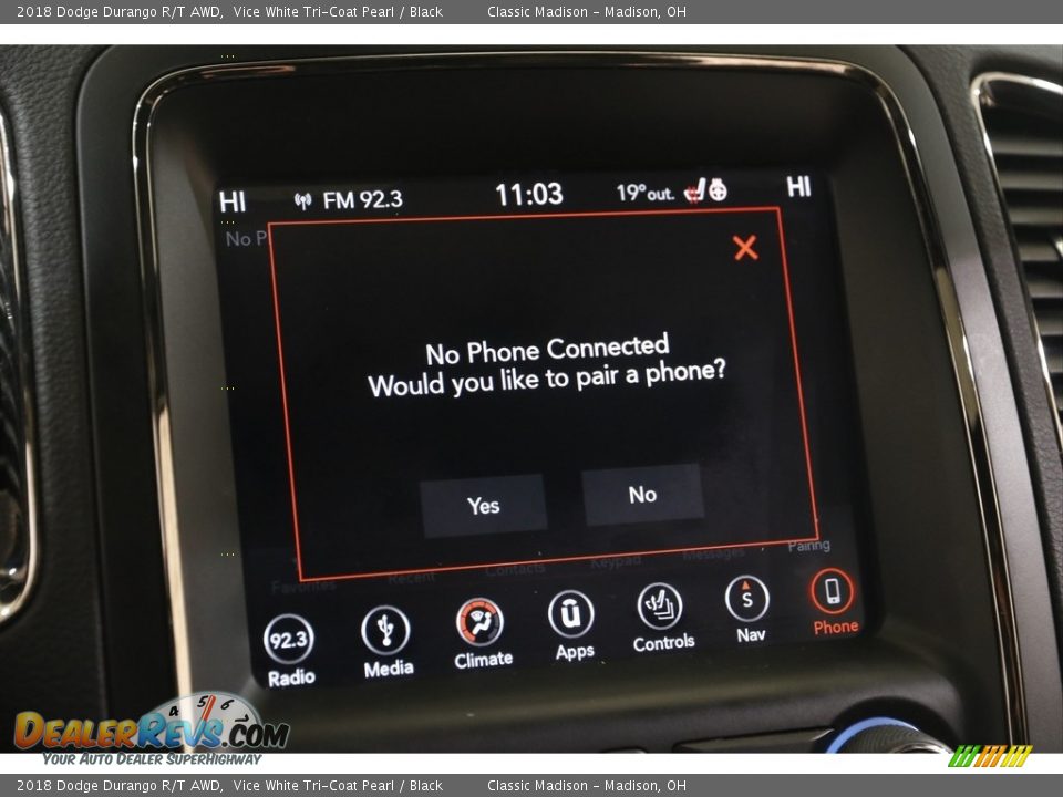 2018 Dodge Durango R/T AWD Vice White Tri-Coat Pearl / Black Photo #13