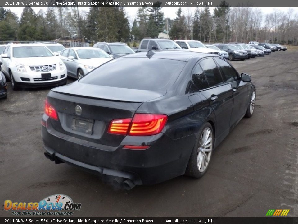 2011 BMW 5 Series 550i xDrive Sedan Black Sapphire Metallic / Cinnamon Brown Photo #6