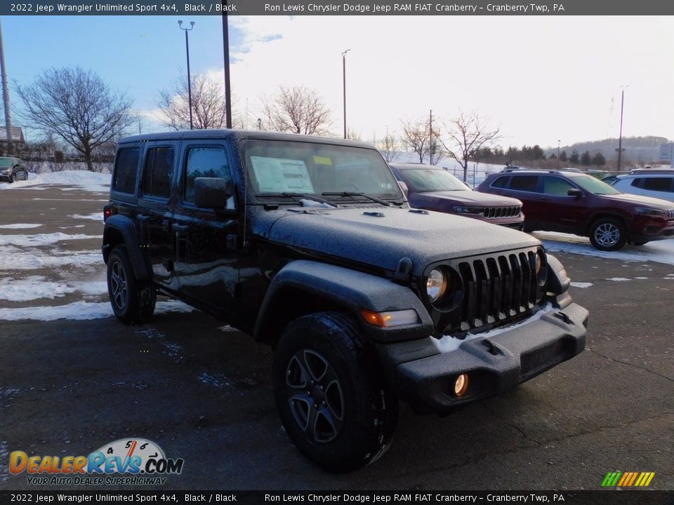 2022 Jeep Wrangler Unlimited Sport 4x4 Black / Black Photo #3