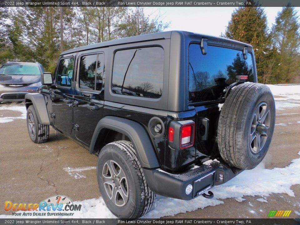 2022 Jeep Wrangler Unlimited Sport 4x4 Black / Black Photo #8