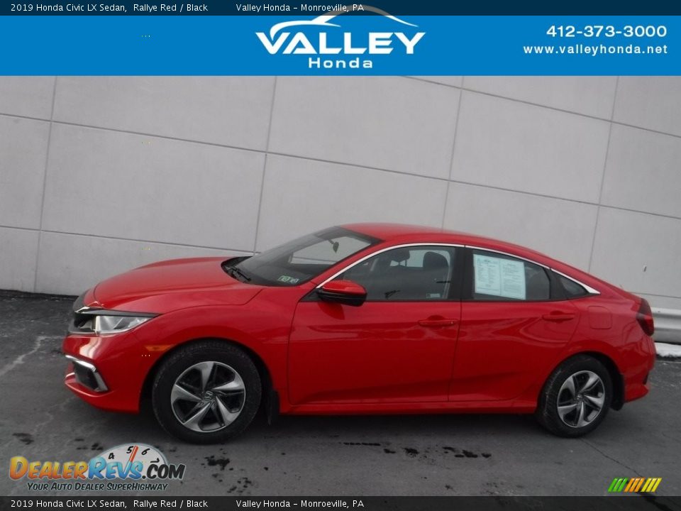 2019 Honda Civic LX Sedan Rallye Red / Black Photo #2