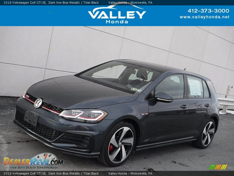 2019 Volkswagen Golf GTI SE Dark Iron Blue Metallic / Titan Black Photo #1