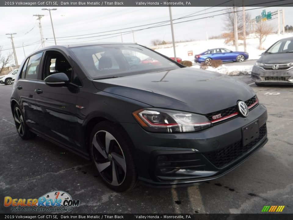 2019 Volkswagen Golf GTI SE Dark Iron Blue Metallic / Titan Black Photo #7