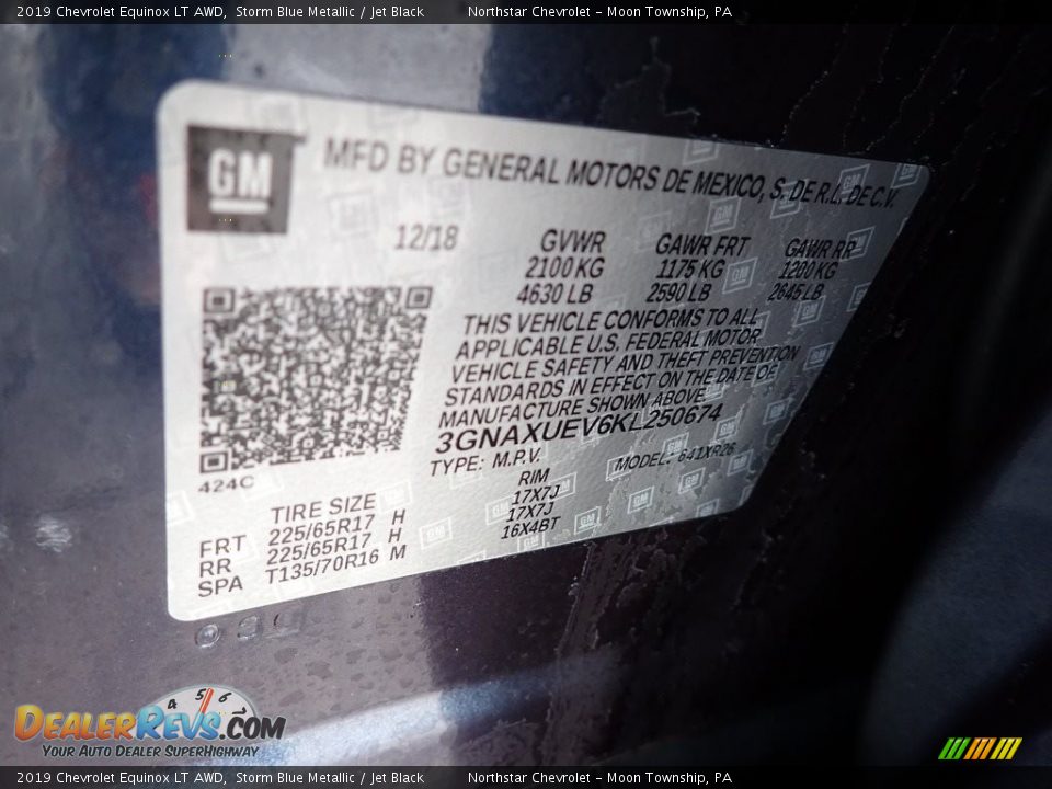2019 Chevrolet Equinox LT AWD Storm Blue Metallic / Jet Black Photo #28