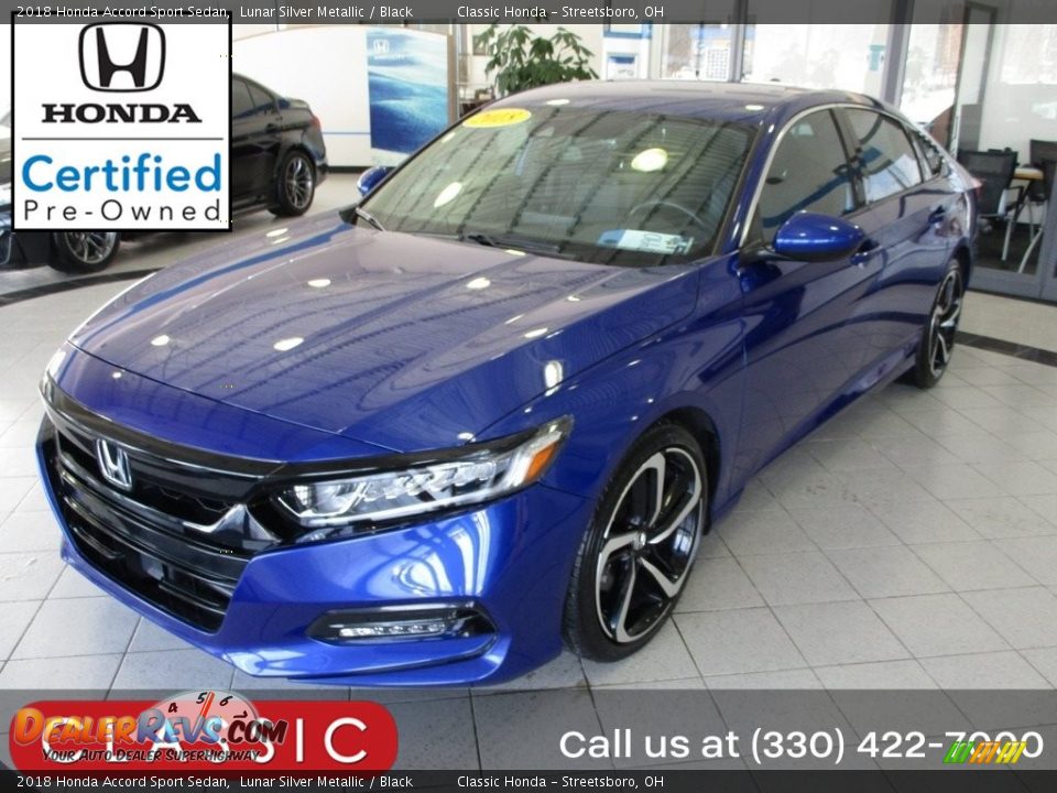 2018 Honda Accord Sport Sedan Lunar Silver Metallic / Black Photo #1