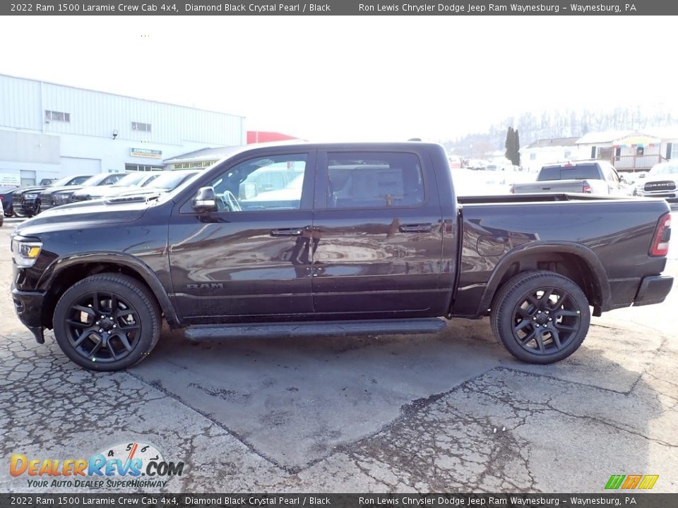 2022 Ram 1500 Laramie Crew Cab 4x4 Diamond Black Crystal Pearl / Black Photo #2