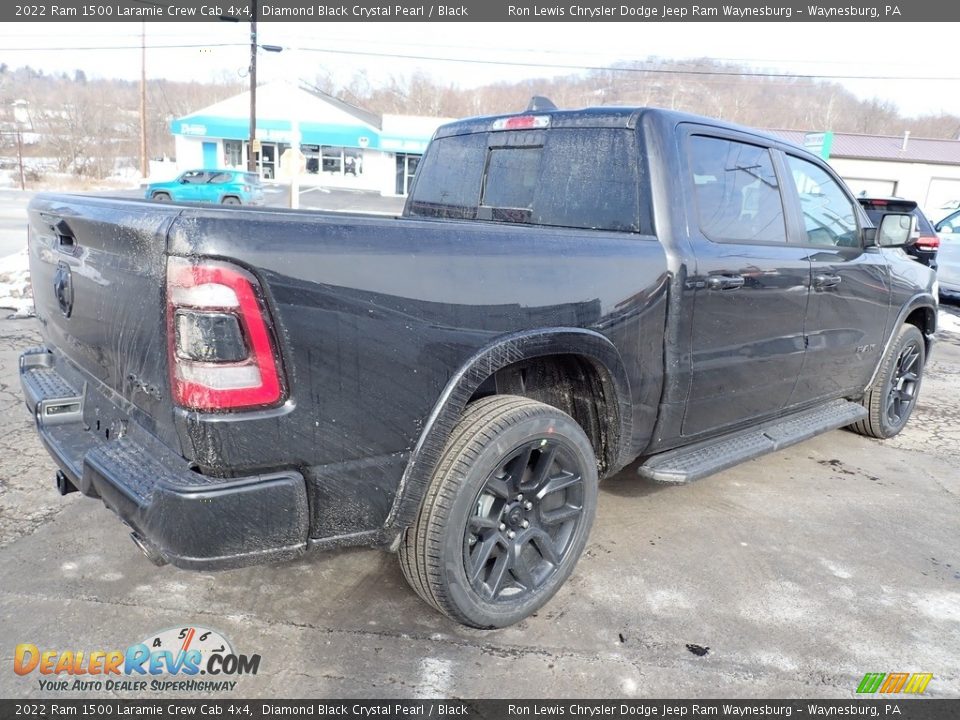 2022 Ram 1500 Laramie Crew Cab 4x4 Diamond Black Crystal Pearl / Black Photo #5