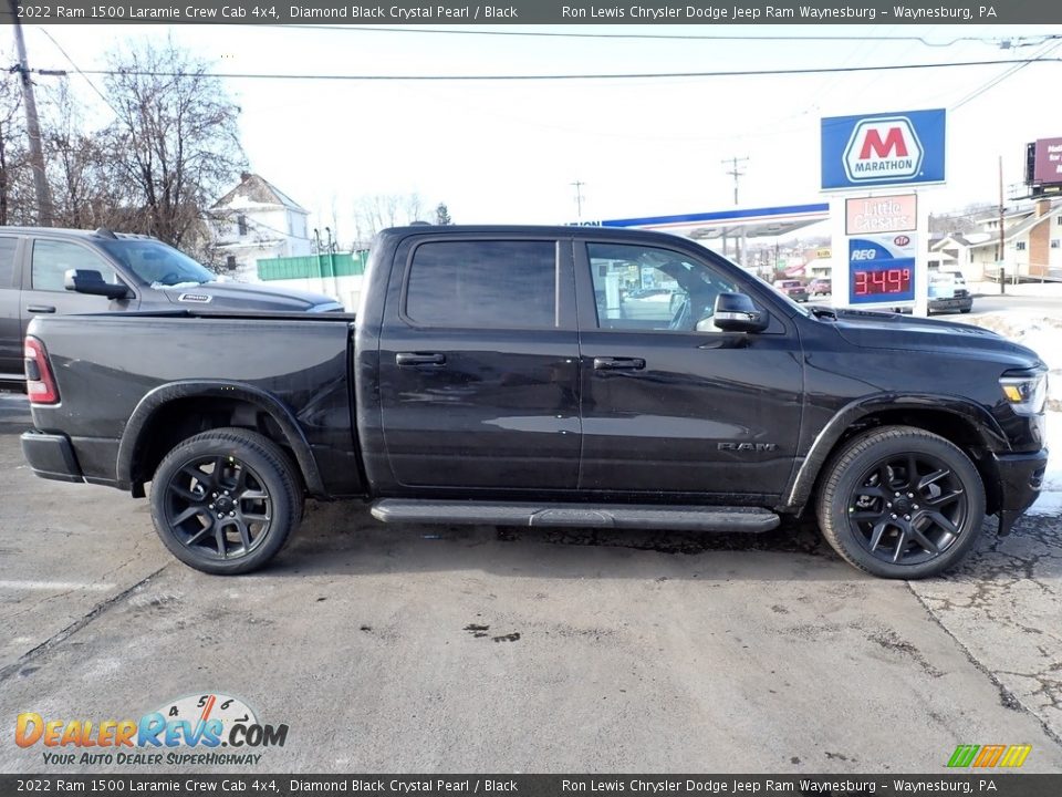 2022 Ram 1500 Laramie Crew Cab 4x4 Diamond Black Crystal Pearl / Black Photo #6