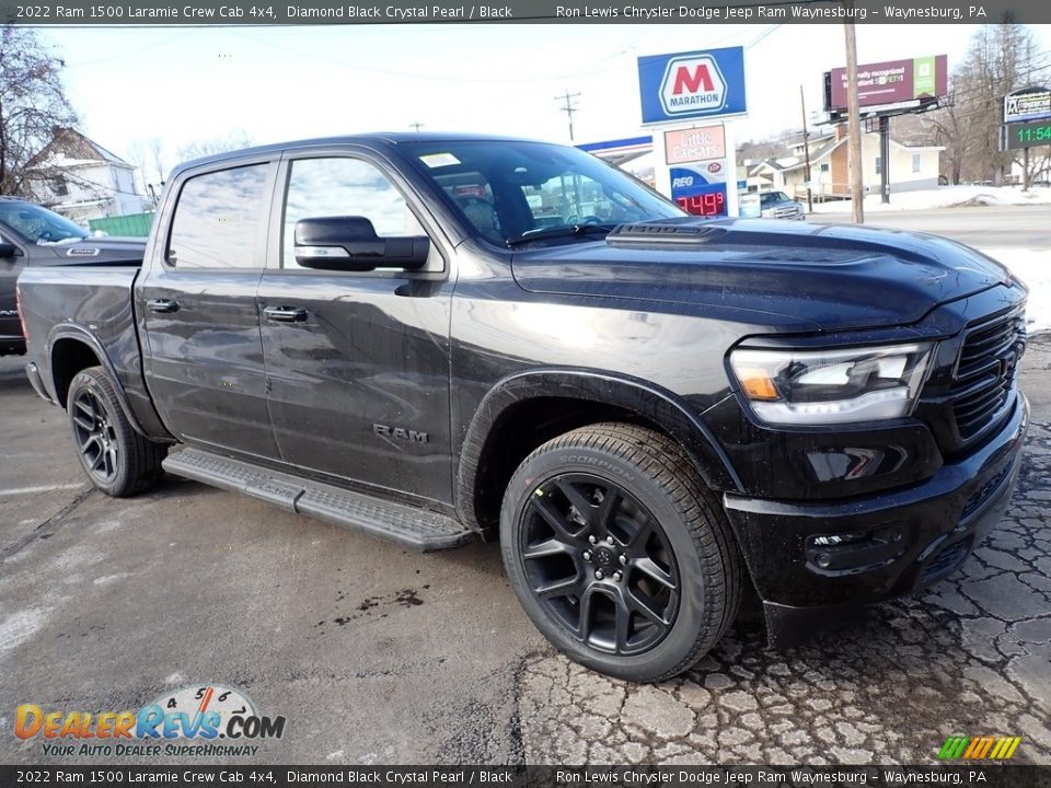 2022 Ram 1500 Laramie Crew Cab 4x4 Diamond Black Crystal Pearl / Black Photo #7