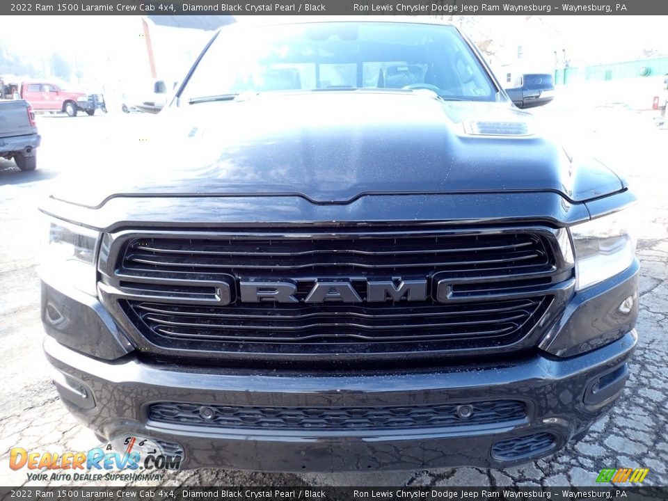 2022 Ram 1500 Laramie Crew Cab 4x4 Diamond Black Crystal Pearl / Black Photo #8