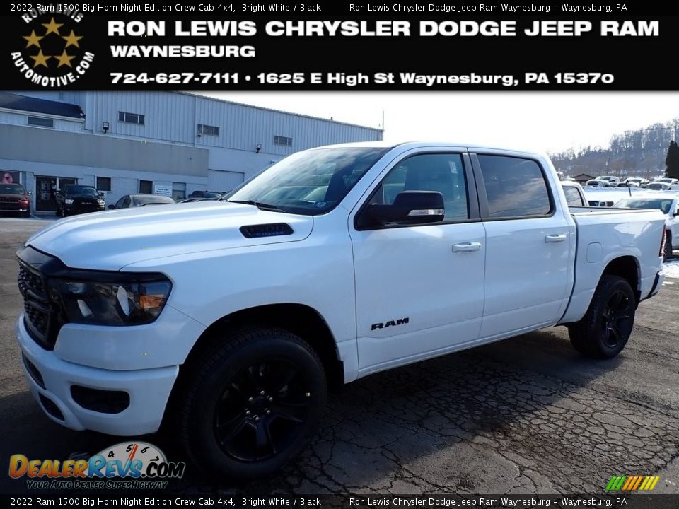 2022 Ram 1500 Big Horn Night Edition Crew Cab 4x4 Bright White / Black Photo #1