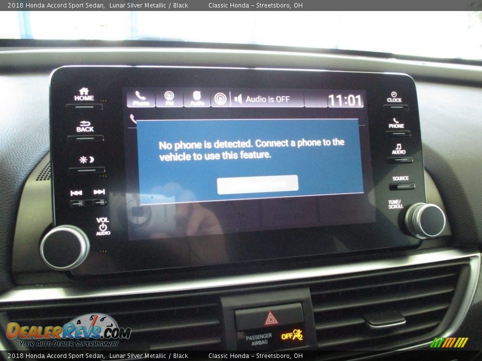 2018 Honda Accord Sport Sedan Lunar Silver Metallic / Black Photo #36