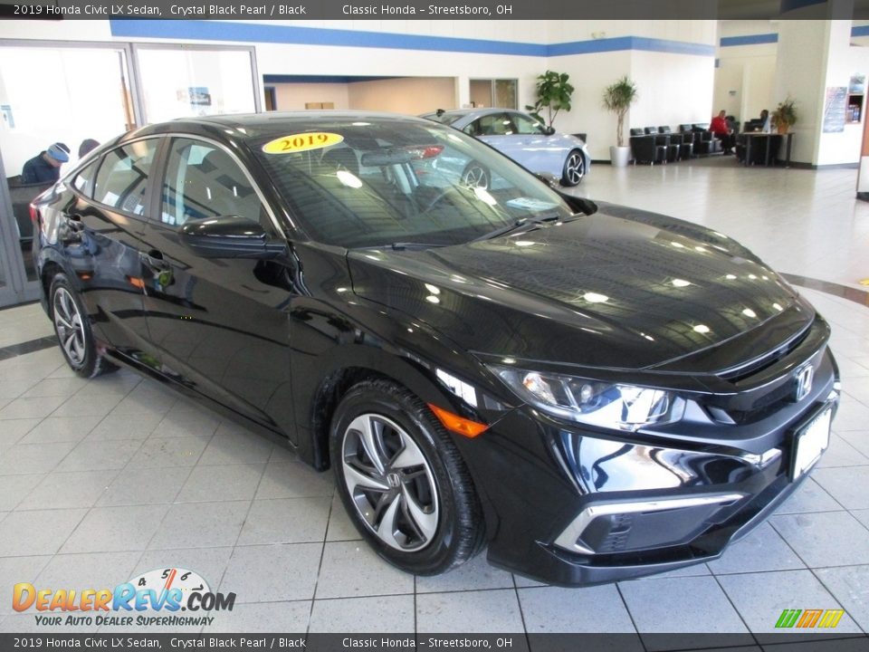2019 Honda Civic LX Sedan Crystal Black Pearl / Black Photo #3