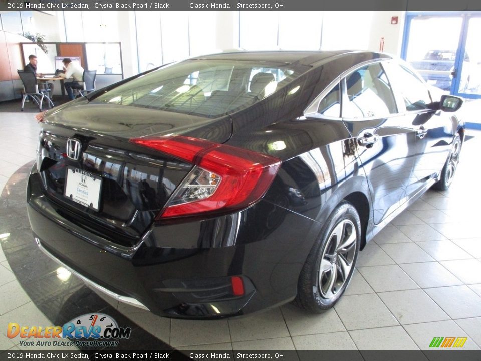2019 Honda Civic LX Sedan Crystal Black Pearl / Black Photo #7