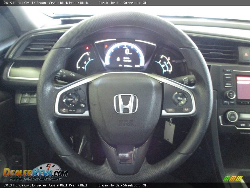 2019 Honda Civic LX Sedan Crystal Black Pearl / Black Photo #29