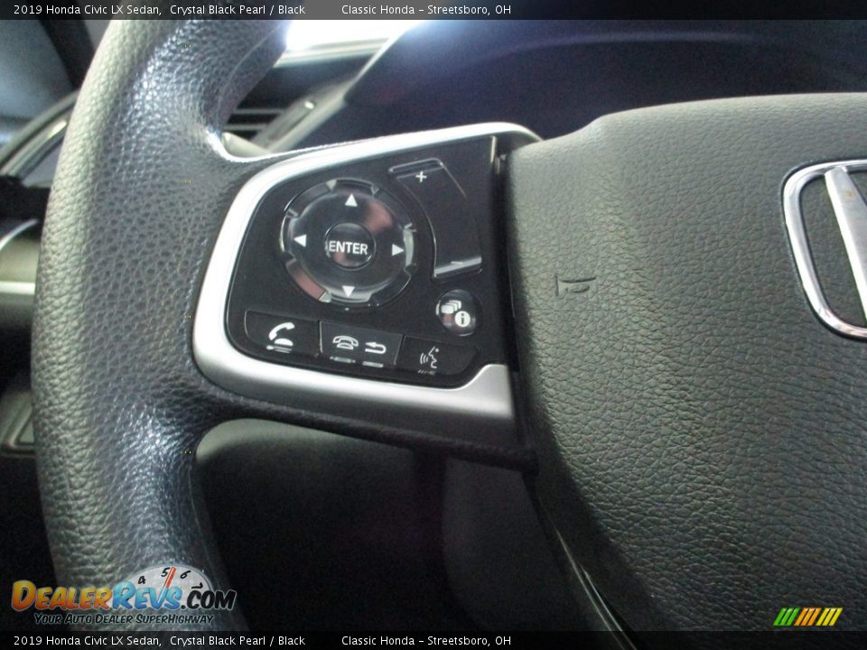 2019 Honda Civic LX Sedan Crystal Black Pearl / Black Photo #30